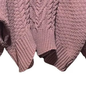 POL Rose Cable Knit‎ Chunky Shark Bite Hem Boxy Sweater Size Medium thumbnail 3