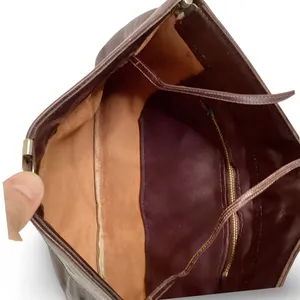 Vintage Brown Leather Clutch thumbnail 5