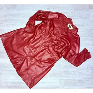 ELOQUII Elements Women's Plus size Mini Faux Leather Shirt Dress jacket coat 22 thumbnail 4