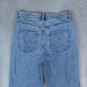 PacSun High‎ Rise Straight Jeans Women 30x27 Blue Button Fly Raw Hem 90s Mom thumbnail 4