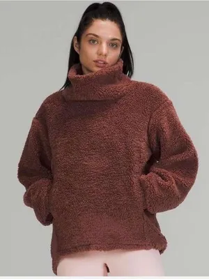 🍂 Lululemon Warmth Restore Pullover Smoky Topaz Sherpa Mock Neck XS/S 🍂 thumbnail 1
