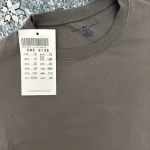 Brandy Melville Grey Cotton Basic Short sleeve T-shirt - Size OS thumbnail 3