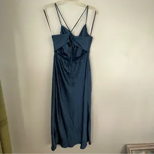 Petal & Pup Kamiya Blue Satin Strappy Back Maxi Dress 10 thumbnail 12