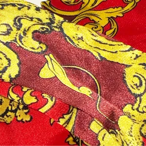 Baby Phat Red Gold Printed Neck Hair Scarf‎ Accessory thumbnail 2