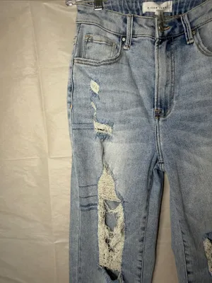 Risen Light Blue Distressed Boyfriend Jeans thumbnail 4