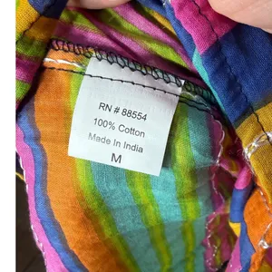 The Paragon Womens Cotton Boho Maxi Dress Multicolor Striped Smocked Waist M thumbnail 8
