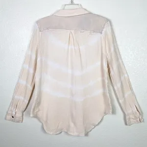 Free People Artisan De Luxe Light Pint Tie Dye Long Sleeve Button Up Shirt thumbnail 2