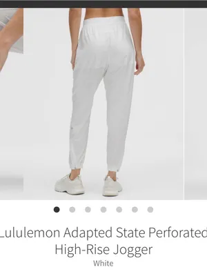 Lululemon Adapted state perforated joggers white size 6 thumbnail 3