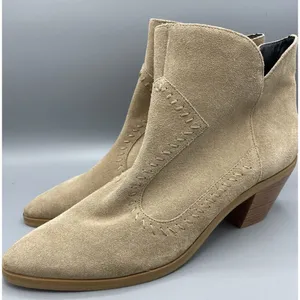 Rebecca Minkoff Womens Tan Suede‎ Ankle Boots 9.5 Bootie Heel Career Casual thumbnail 1