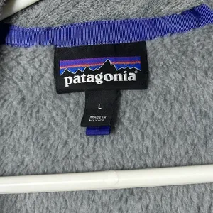 Patagonia Women’s Cozy Gray Fleece Vest‎ with Blue Detail Size Large thumbnail 9
