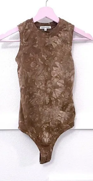 Cotton Citizen Brisbane Brown Java Crystal Tank Bodysuit XS Earth Tone Clean thumbnail 1