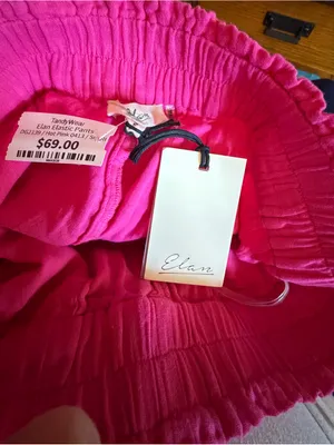 Elan Women's Elastic-Waist Pink Wide-Leg Pants thumbnail 4