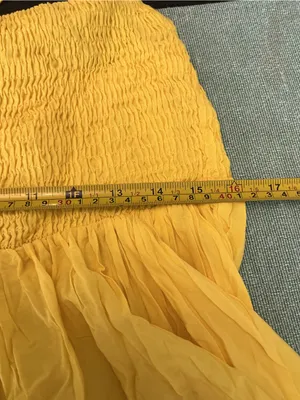 CHICME Yellow Halter Maxi Dress XL Smocked Back thumbnail 8