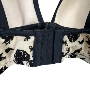 INC International Concepts Bralette‎ S Tan Black Velvet Floral Wirefree Coquette thumbnail 11