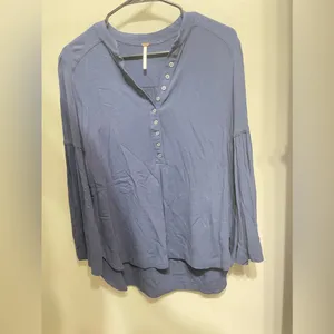 Free People Easy Girl‎ Bell Sleeve Henley Top XS thumbnail 2