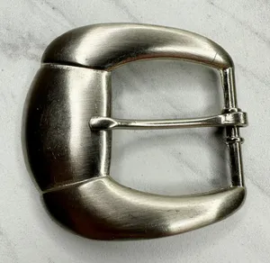 Silver Tone Simple Basic Belt Buckle Rounded Rectangle Frame ✨ thumbnail 1