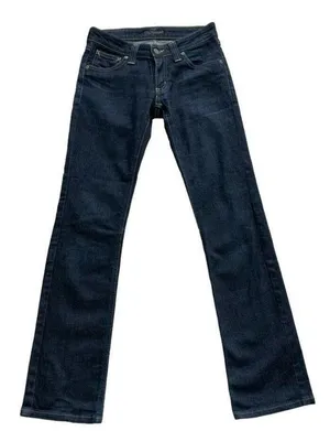 Devinbirds by Nudie Dark Wash Low Rise Birds Bootcut Dry Denim Jeans Size 27 thumbnail 1