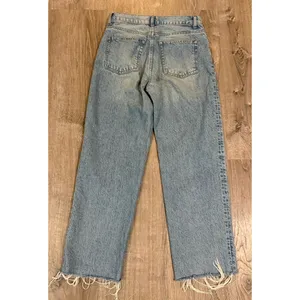 Reformation Women's 90's Mid Rise Straight Jeans Raw Hem Size 25 thumbnail 2