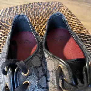 Coach Empire Signature C Monogram Low Top Sneakers Black Grey Womens 8.5B A00248 thumbnail 8