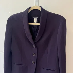 Jones New York Deep Purple Shawl Collar Crepe Blazer Jacket Size 6 Career thumbnail 4