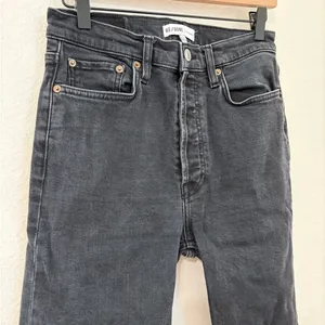 Re/Done Jeans Women's Size 29 Black Denim High Waisted Button Fly Straight Leg thumbnail 2