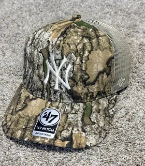 ’47 Brand MLB New York Yankees Real Tree Camo Hitch Trucker Hat thumbnail 1