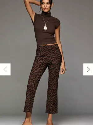 Anthropologie MAEVE Leopard Cheetah Crop Slim Pants Sz 2 thumbnail 2