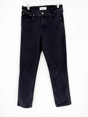 Abercrombie & Fitch 90s Straight Jeans Womens 27 Mid Rise Faded Black Denim thumbnail 3