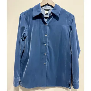 Vintage J.Crew Blue Velvet Button Down Shirt XS Made in Hong Kong thumbnail 4