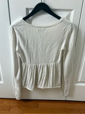 Hollister Babydoll Cable Knit White Sweater thumbnail 3