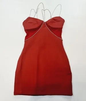 Superdown Jaxie Diamond Mini Dress in Rust XS thumbnail 1