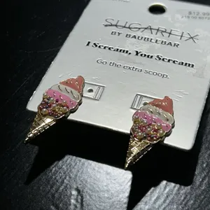 Baublebar X Sugar Fix “I Scream, You Scream” Ice Cream Cone Earrings New thumbnail 2