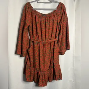 Vici Orange and Green Cheetah Print Dress XL thumbnail 8
