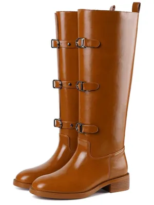 NEW Vegan Leather Knee High Boots Round Toe Chunky Low Heel Pull On Riding 7 thumbnail 1