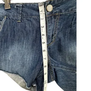 Vtg Y2K American Eagle Cut Off Jean Shorts Womens 8 Blue Denim Distressed Frayed thumbnail 6