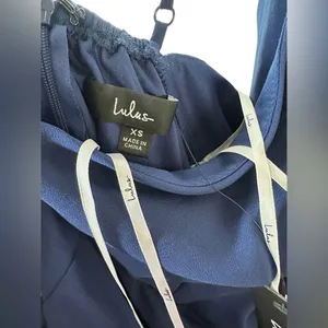 Lulus Navy Blue Strappy Mini Dress XS Fit Flare Wedding Guest Cocktail thumbnail 8