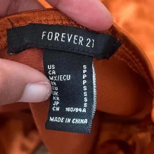 Brown satin crop top with silver heart embellishments thumbnail 4