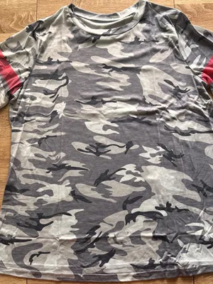 Grey Camo Pink Stripe Tee Gray Size XL thumbnail 4