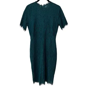 Lulus Remarkable Forest Green Sheer Lace Short Sleeve‎ Lined Dress Event Party M thumbnail 2