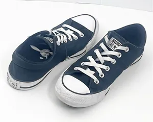 ALL STAR CONVERSE Black Canvas Low Top Sneakers Women’s 10 Casual Neutral Grunge thumbnail 1