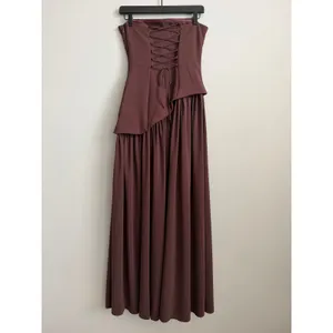 NEW Babyboo Maliyah Maxi Dress in Plum Brown Size Small thumbnail 8