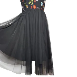 Vissavi Vintage Y2K 8 Tulle Illusion Mesh Dress Embroidered Floral Semi Formal‎ thumbnail 3