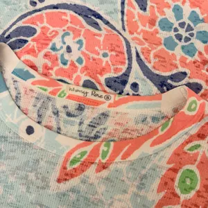 Sundance WHIMSY ROSE Aqua Coral Paisley Floral Baby Waffle Thermal Top Small USA thumbnail 9