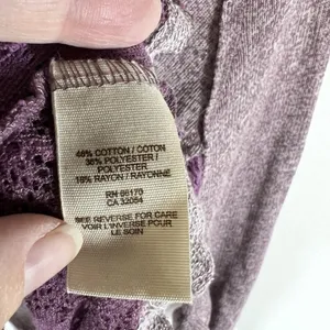 Free People We The Free Purple Sweater‎ Top Lace Sides Womens M thumbnail 6