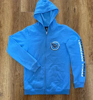NFL Tennessee Titans Zip Up Hoodie Jacket Blue NFL Team‎ Apparel Girls XL (16) thumbnail 1