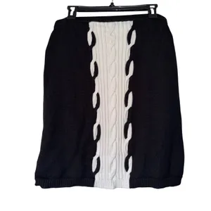 Etcetera Black White Cable Knit 2 Piece Skirt Set small thumbnail 4