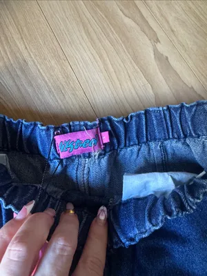 Edikted Indigo Elastic Waist Denim Joggers thumbnail 3