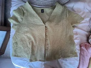 Green Button Shein Top thumbnail 1