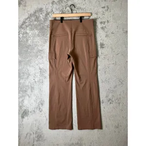 Athleta Delancey Straight Cargo Pant Large Taupe Pull‎ On Travel Work Pant thumbnail 3