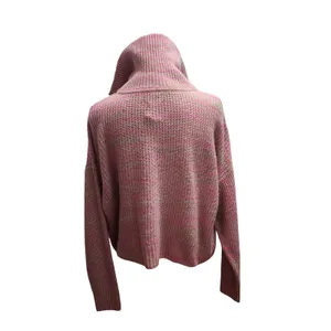 Aerie Womens Pink Tan Half Zip Mock Neck Pullover‎ Sweater thumbnail 3